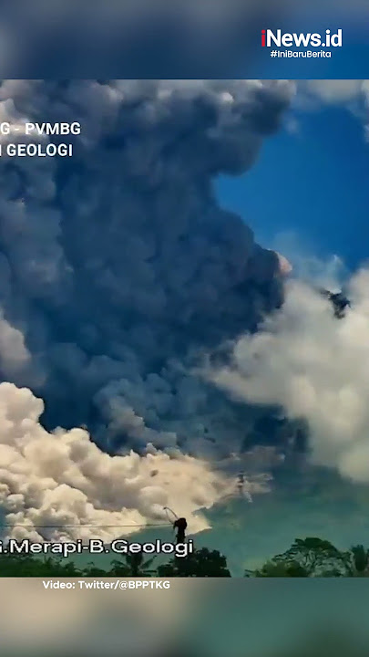 Detik-detik Gunung Merapi Meletus Luncurkan Awan Panas #inewsid #short #merapi  #merapimeletus