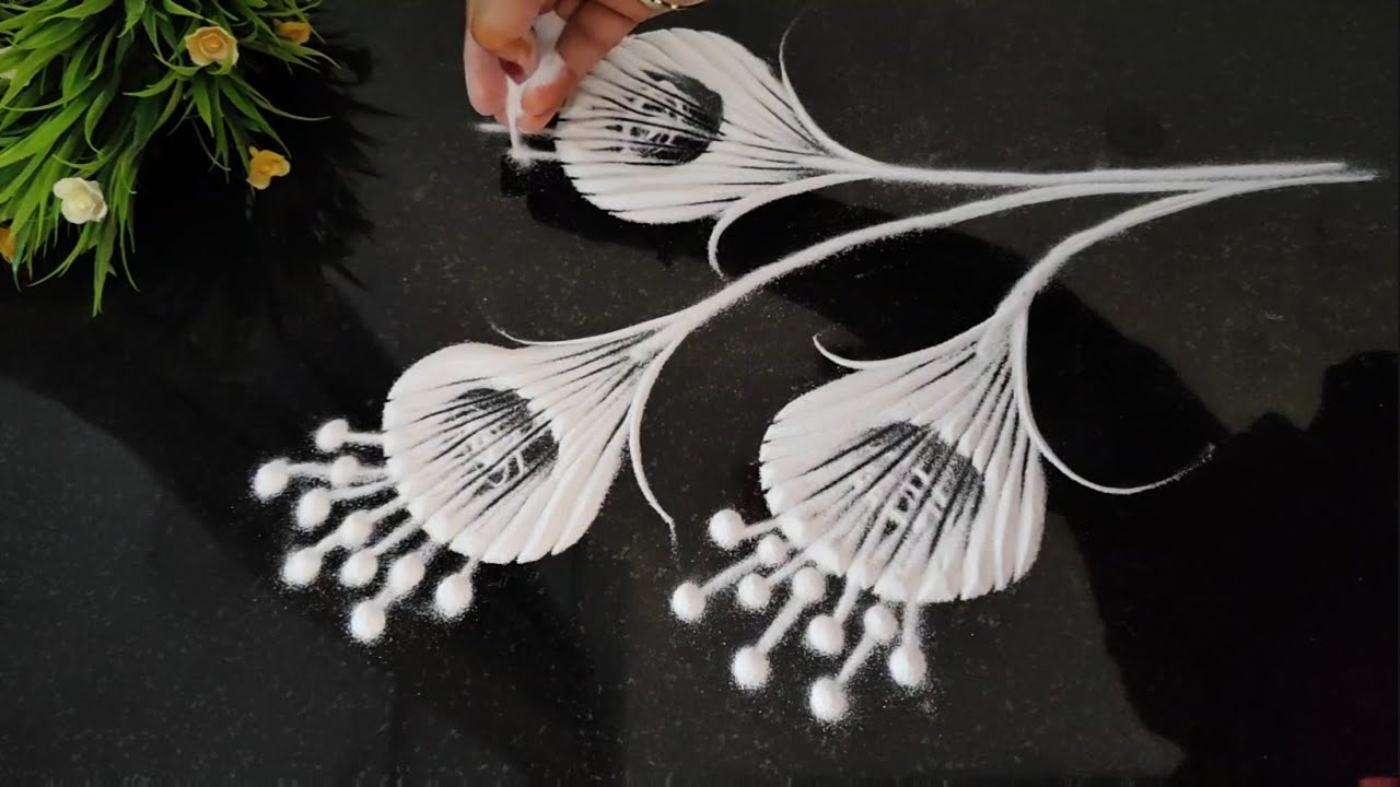 सुंदर आकर्षक रेखीव फुलांचे विशेष रांगोळी डिझाईन | Beautiful & Attractive Rangoli Design |