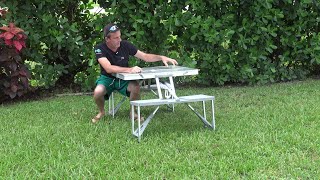 Portable POTA Table, Folding Suitcase Picnic Table For Portable Ham Radio