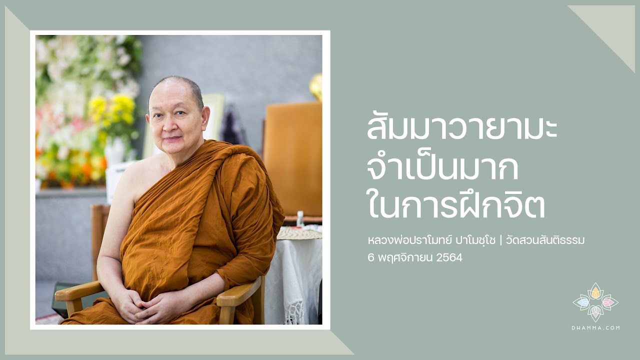 สัมมาวายามะจำเป็นมากในการฝึกจิต :: หลวงพ่อปราโมทย์ ปาโมชฺโช 6 พฤศจิกายน ...