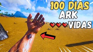 SOBREVIVO 100 DIAS EN ARK CON SOLO 3 VIDAS #1 EL COMIENZO MAS ÉPICO | The island