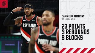 Carmelo Anthony (23 PTS, 3 BLK) Highlights | Trail Blazers vs. Magic | February 9, 2021