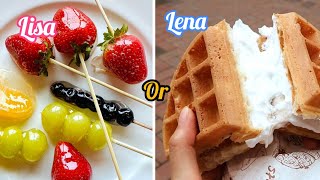 LISA OR LENA | KUROMI AND MELODY, CINNAMOROLL, PURIN, PIYAMA SNACK, #viral #trending