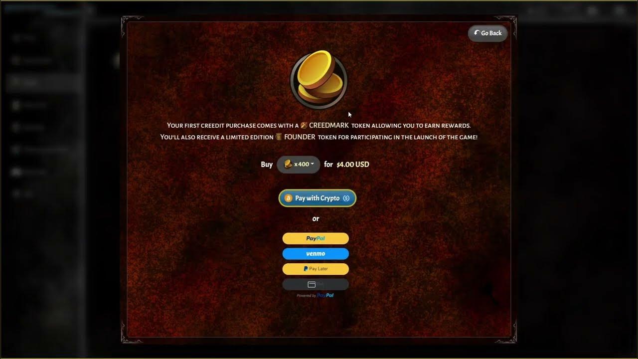 Immortal Creed Presale Payment Options Video YouTube