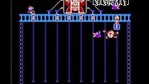 Donkey Kong Jr NES Invincible and Can Fall onto Platforms Game Genie