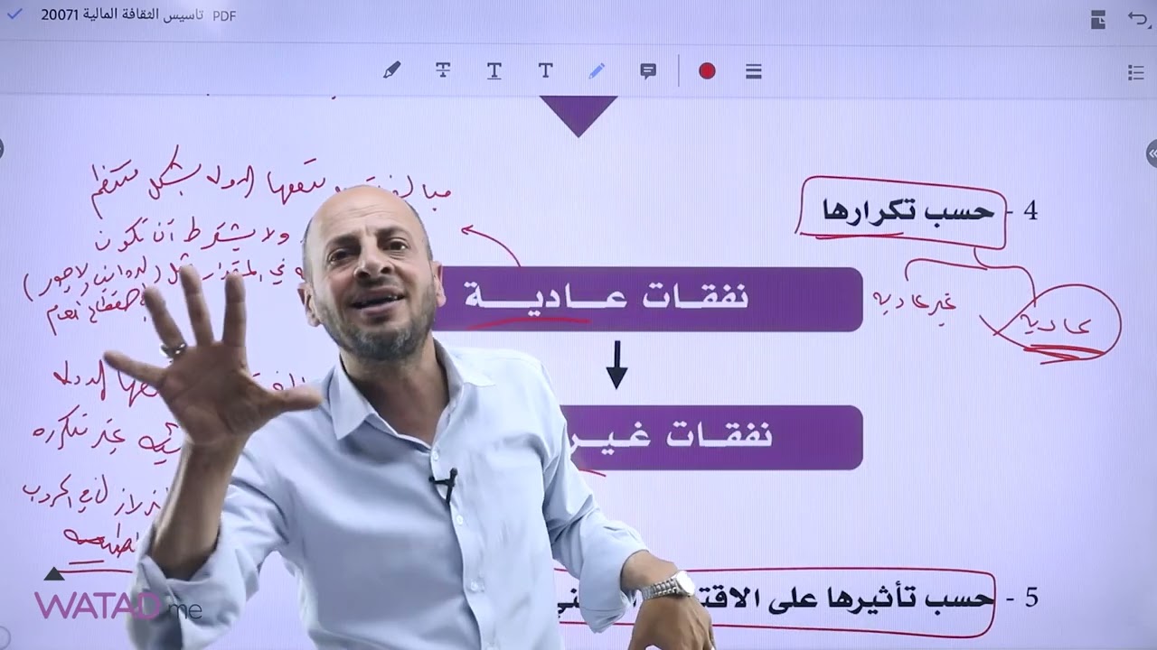 الجزء الثاني من درس  النفقات العامة لمادة الثافة المالية الأستاذ عبد الكريم ابو الحاج