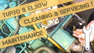 Exhaust Elbow, Turbo & Muffler on a Volvo Penta Diesel Engine  Dismantle & Clean Cooling System PT1