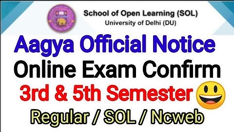 DU SOL Online Exam OBE Confirm Dec 2021 | Official Notice SOL 3rd & 5th Semester Exam Online 2021 😌