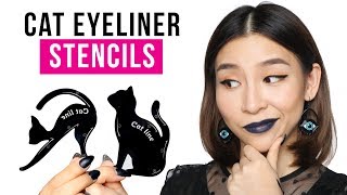 Testing Out Cat Eyeliner Stencils - Tina Tries It