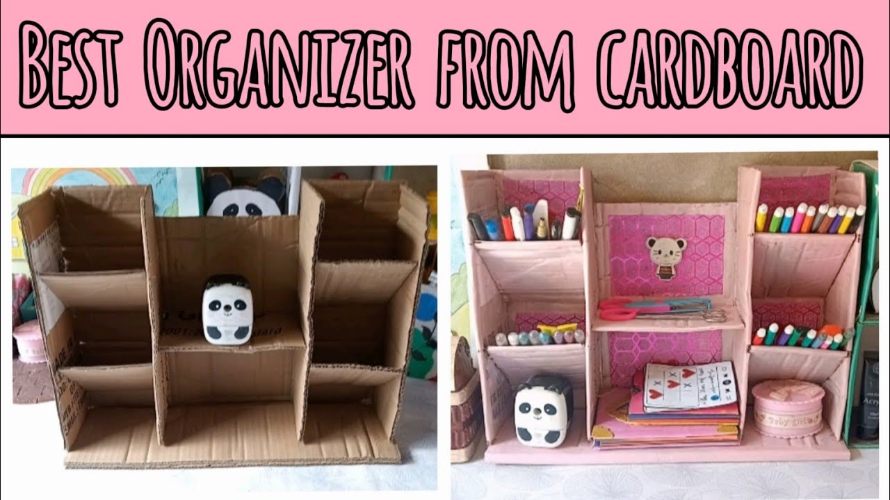 DIY Desk organizer from cardboard 🤫💖| HOW TO MAKE A DESK ORGANIZER#DIY ...