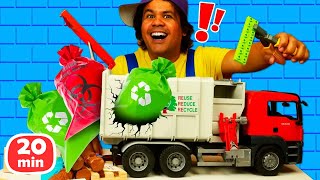 Consertando a Alavanca: A Ajuda do Mecânico de Brinquedos para o Caminhão de Lixo! Video infantil.