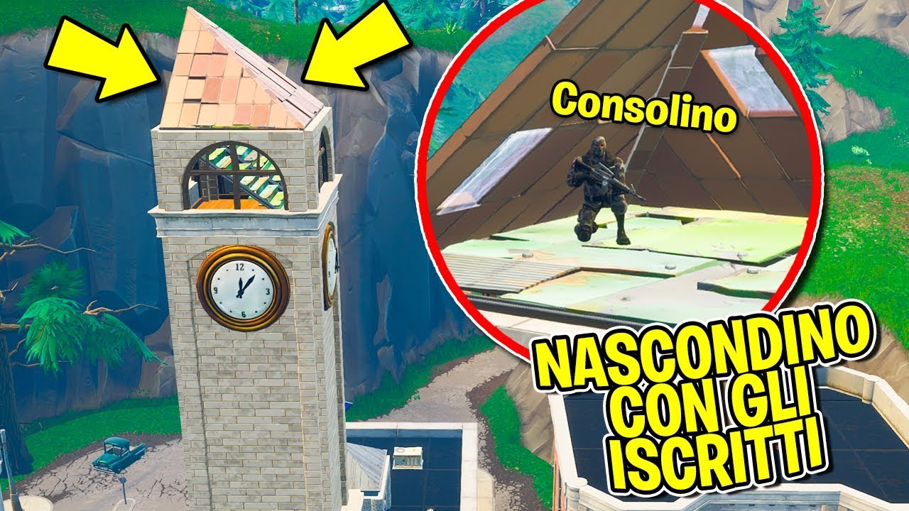 Fortnite ITA - NASCONDINO CON GLI ISCRITTI DENTRO PINNACOLI!! giochi uniti