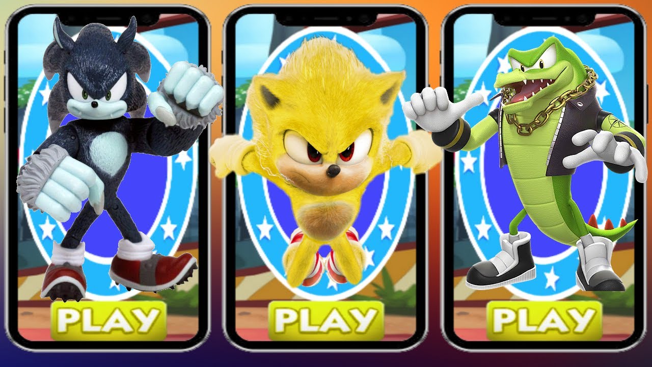 Dash with Movie Super Sonic vs Werehog vs Vector - Run Gameplay - YouTube