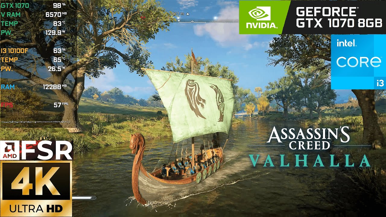 Assassin's Creed Valhalla  high graphics + high quality FSR