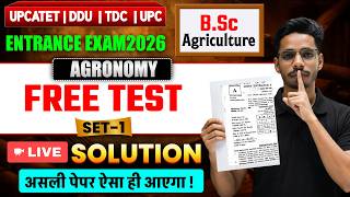 AGRONOMY Free Test -1 | UPCATET, DDU, UPC, TDC Entrance Exam 2026 | Solution | Viksit krishi