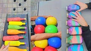 🎈Breaking Glass Bottles and Balloon drops⚠️ - Crushing Crunchy &amp; Soft Things🍾🌈💥