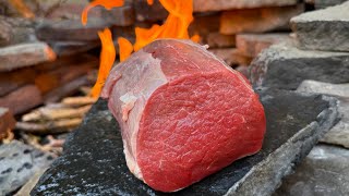 Steak on Hot Stone 🔥| Open Fire Cooking ASMR 🥩🌲