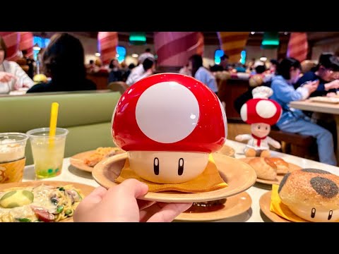 Видео: Ешьте все подряд в фуд-корте Super Mario в Super Nintendo World, Universal Studios Japan