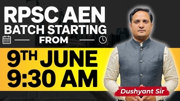 RPSC AEn Mains | Offline & Online Batch | SaSuTi | Dushyant Sir | #rpscaen #aecivil