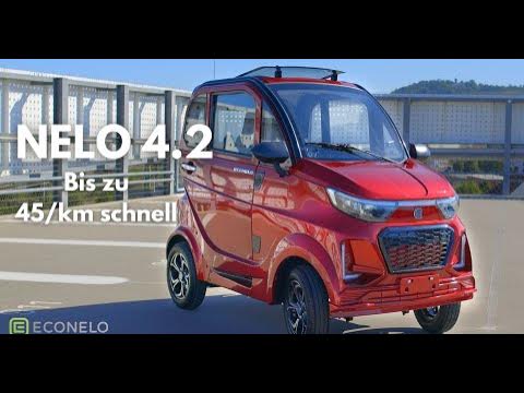 NELO 4.2 Elektro Kabinenroller mit einem rotierendem Sport Sitz - YouTube