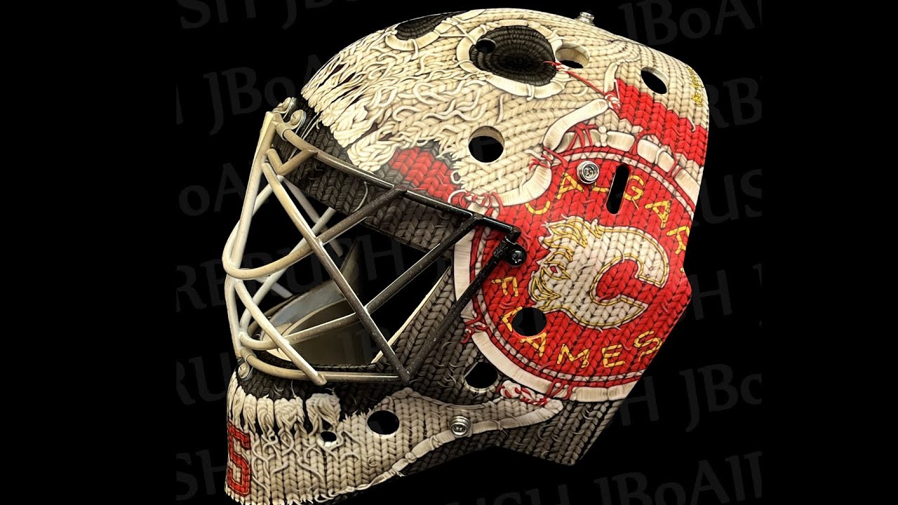 Calgary Flames] Jacob Markstrom's new white skull goalie mask :  r/CalgaryFlames