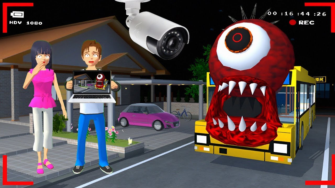 Yuta Mio Panik CCTV Merekam BUS SEKOLAH MONSTER di Depan Rumah😱 |Sakura School Simulator