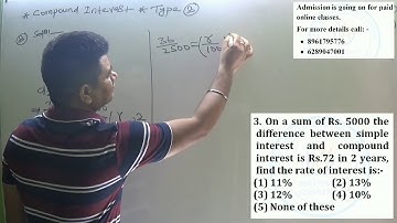 DOUBT SESSION ON COMPOUND INTEREST TYPE 03 BY DEEPAK SIR || BANK PO/CLERK , SSC, RAIL, CAT, WBCS ||