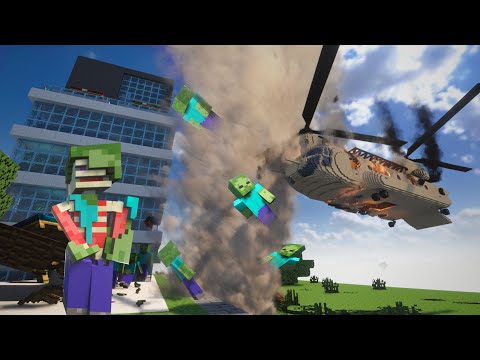 Warzone Helicopter Battle | New Zombies vs Tornado | Teardown