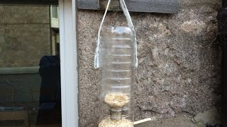 This video demonstrates how easy it is to make a bird feeder from plastic bottles.