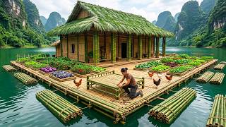 Brave Girl Builds a Bamboo House on a Lake, Turning a Dangerous Place into Peace.|by@Trieuthiduong