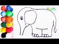 Животные для детей | Учим цвета с красками | Учим названия и звуки животных | Как рисовать животных