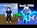 Started Over As A Noob And Reached Level 2450! Race V4 Awakened &amp; Godhuman! - Blox Fruits Roblox