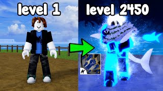 Started Over As A Noob And Reached Level 2450! Race V4 Awakened \& Godhuman! - Blox Fruits Roblox