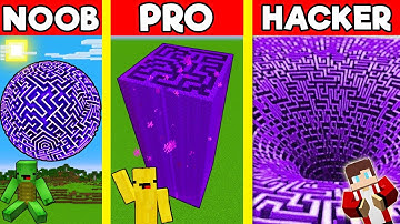 PORTAL MAZE Build Battle In Minecraft - NOOB VS PRO CHALLENGE - Maizen Mizen Mazien Parody