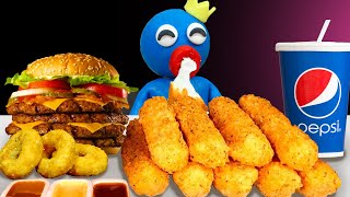 ASMR Mukbang: Mozzarella Cheese Sticks, Burger & Fried Chicken Mukbang