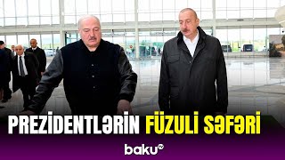 İlham Əliyev və Aleksandr Lukaşenkonun Füzuliyə səfərindən görüntülər