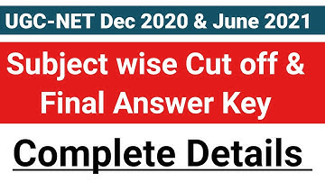 UGC NET 2021 -22 || Ugc Net Result , Final Answer Key & Cut off 2021 || Ugc net cut off 2021 || JRF