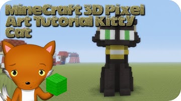 MineCraft 3D Pixel Art Tutorial - Kitty Cat