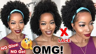 OMG😳This HEADBAND Wig is 💣 Looks like MY HAIR 😱No Glue, No Gel, No LACE Natural Hair Wig ft.Ywigs