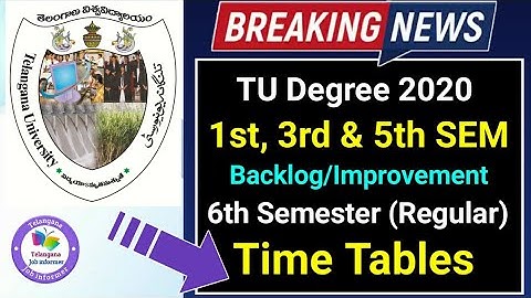 TU Degree B.A./B.Com./B.Sc./BBA/ BA (L) - 1st, 3rd, 5th Semester Backlog & 6th SEM Time Tables 2020