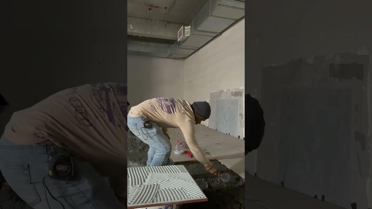 Day 2. Basement parking flooring installation. 