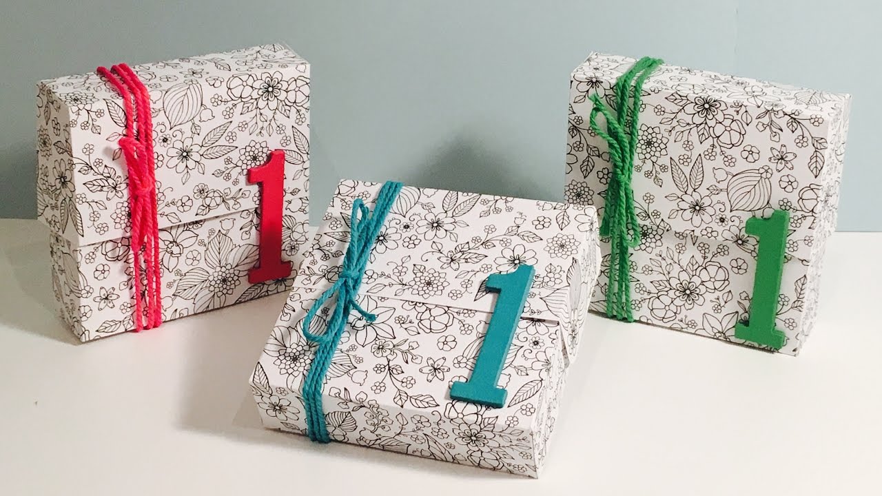 stampin up sale a bration 2019 Large Numbers Gift Box using Inside the Lines by Stampin' Up