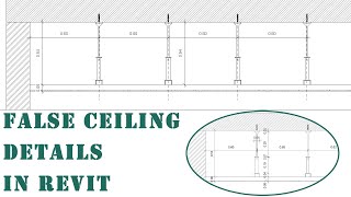 false ceiling details in Revit tutorial / تفصيلة سقف ساقط