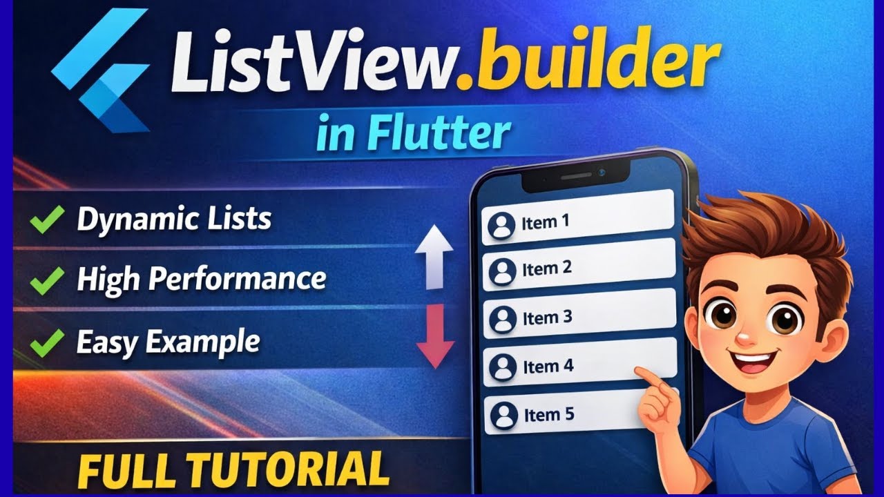 ListView.builder in Flutter | First Type of ListView (Beginner Tutorial)