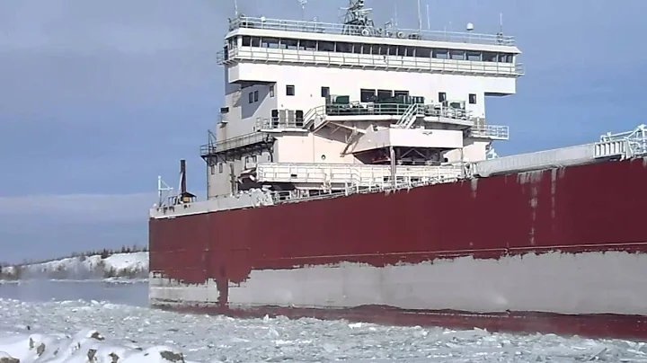 Edgar B. Speer busts through frozen Rock Cut St. Mary's River