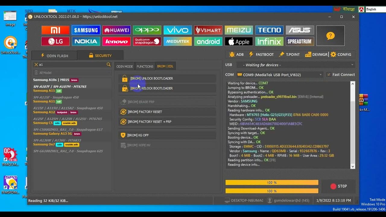 Samsung A10s A107F Frp Reset Done Unlock Tool Without Test Point Just