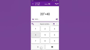 Math Tricks - Training mode - square numbers between 20 and 29 - level 060 (Number Keyboard)