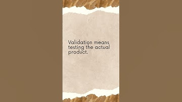 Difference between Verification and Validation
