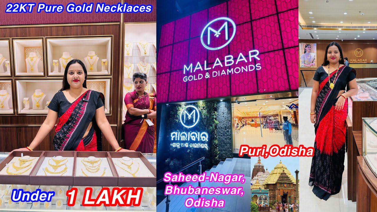 Under 1 Lakh light wt 22kt gold necklace collections from Malabar for