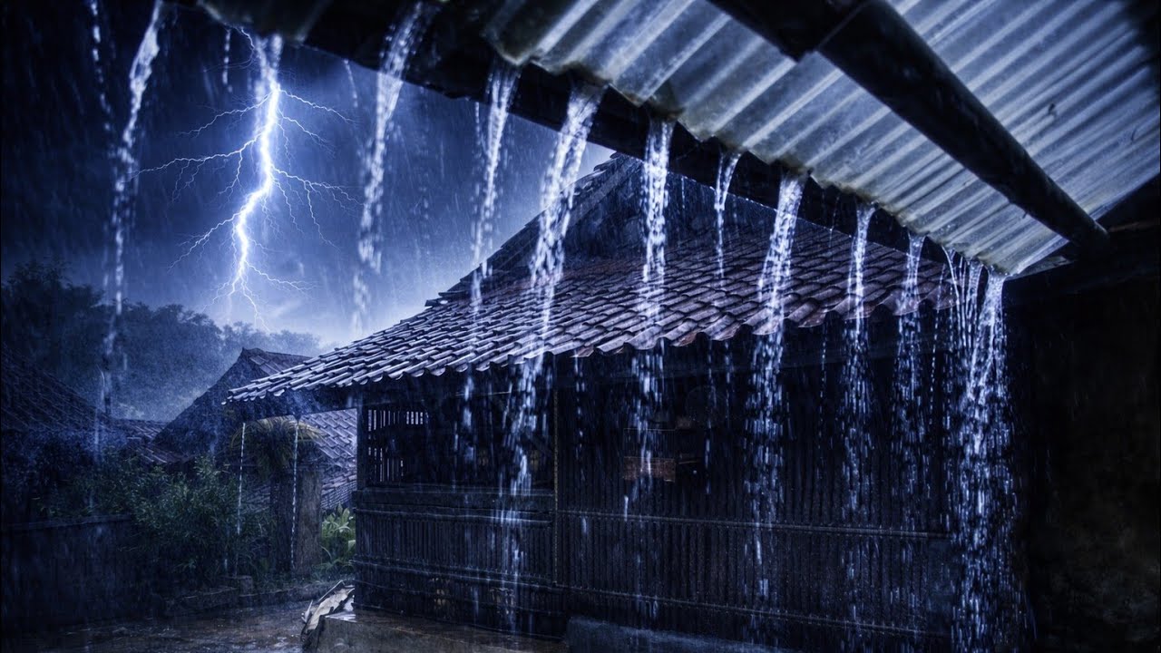 Fall Asleep in Less Than 5 Minutes with Heavy Rain and Thunder | Anxiety Relief